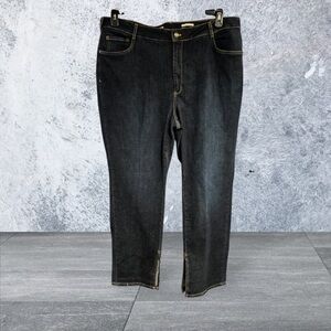 Anthropologie Pilcro Denim Jeans with Gold Stitching and bottom inside leg slits